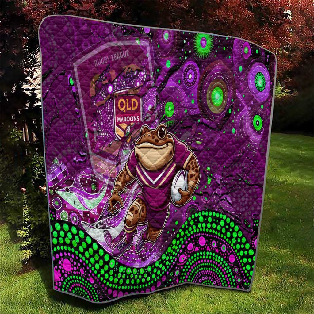 Mascot Queensland Maroons Rugby Quilt Aboriginal Galaxy