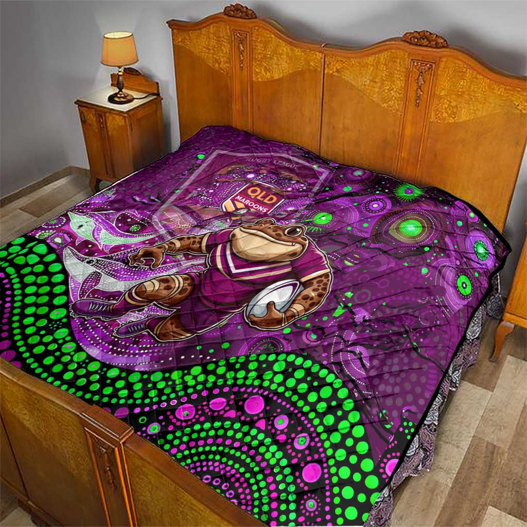 Mascot Queensland Maroons Rugby Quilt Aboriginal Galaxy
