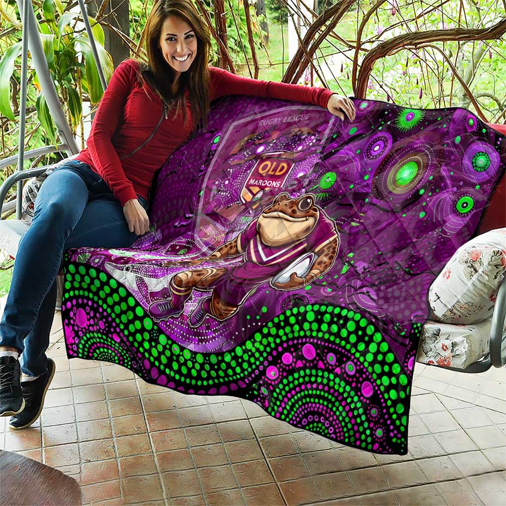 Mascot Queensland Maroons Rugby Quilt Aboriginal Galaxy
