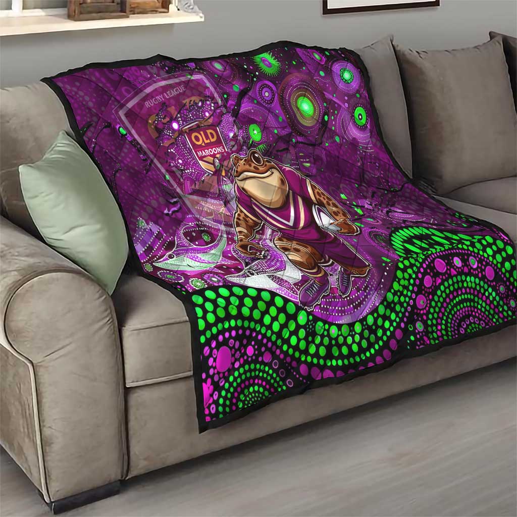 Mascot Queensland Maroons Rugby Quilt Aboriginal Galaxy