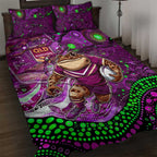Mascot Queensland Maroons Rugby Quilt Bed Set Aboriginal Galaxy