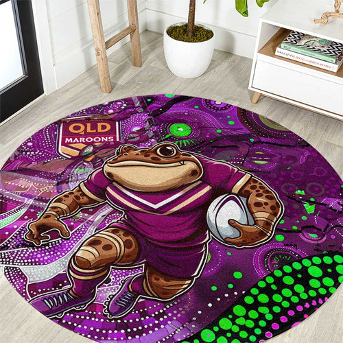 Mascot Queensland Maroons Rugby Round Carpet Aboriginal Galaxy