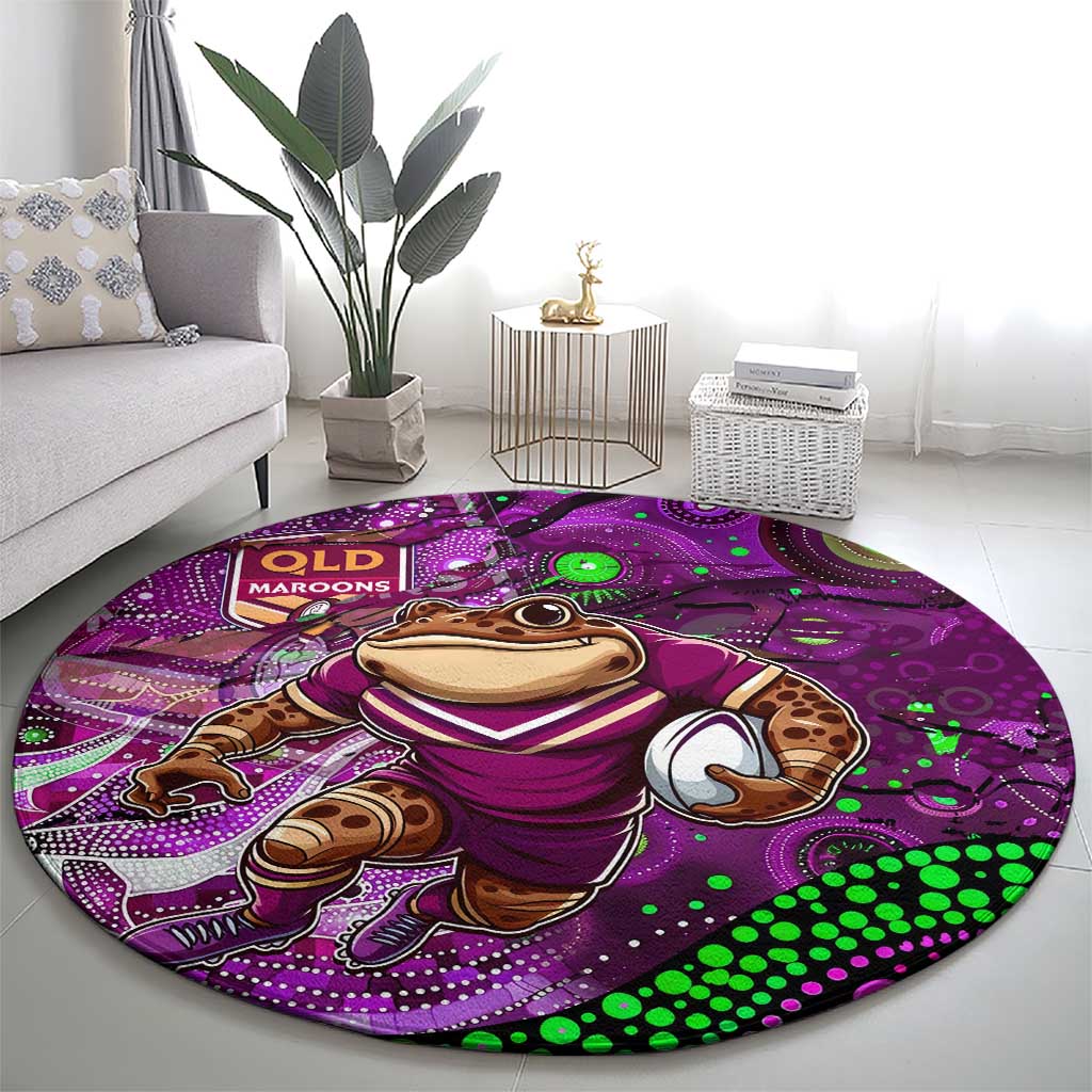 Mascot Queensland Maroons Rugby Round Carpet Aboriginal Galaxy