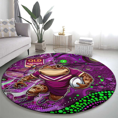 Mascot Queensland Maroons Rugby Round Carpet Aboriginal Galaxy