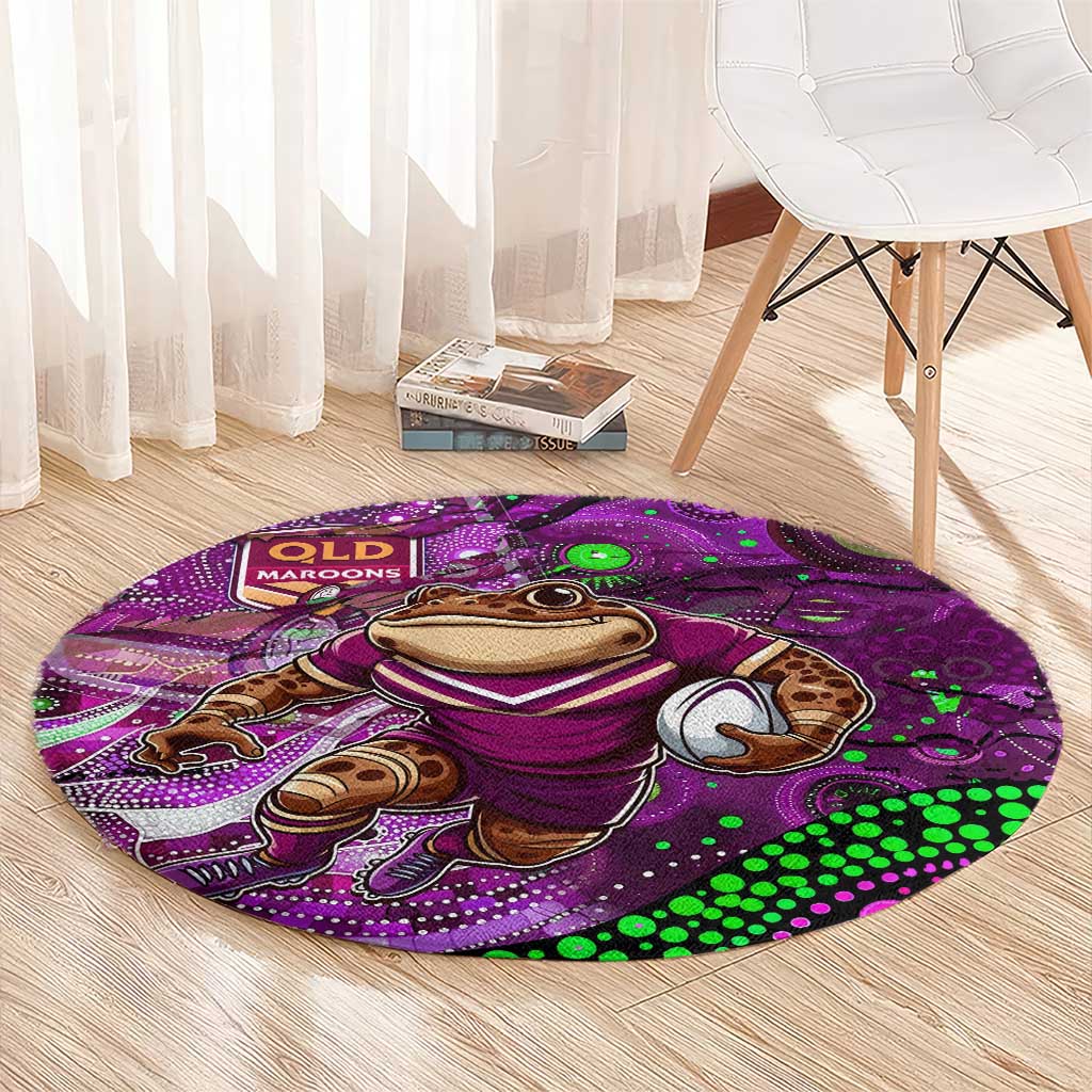 Mascot Queensland Maroons Rugby Round Carpet Aboriginal Galaxy