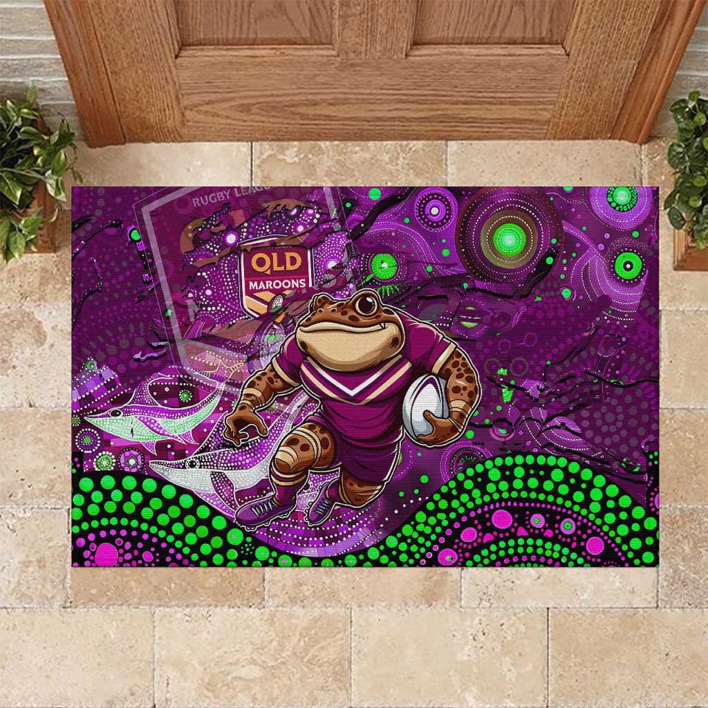 Mascot Queensland Maroons Rugby Rubber Doormat Aboriginal Galaxy