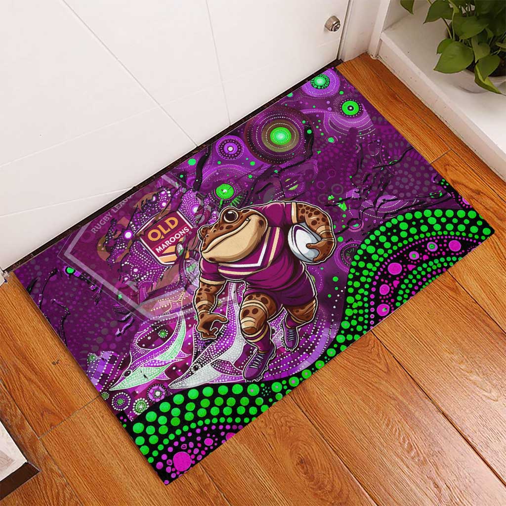 Mascot Queensland Maroons Rugby Rubber Doormat Aboriginal Galaxy