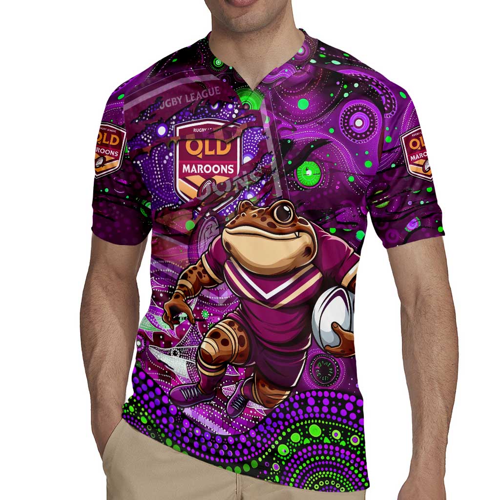 Personalised Mascot Queensland Maroons Rugby Rugby Jersey Aboriginal Galaxy