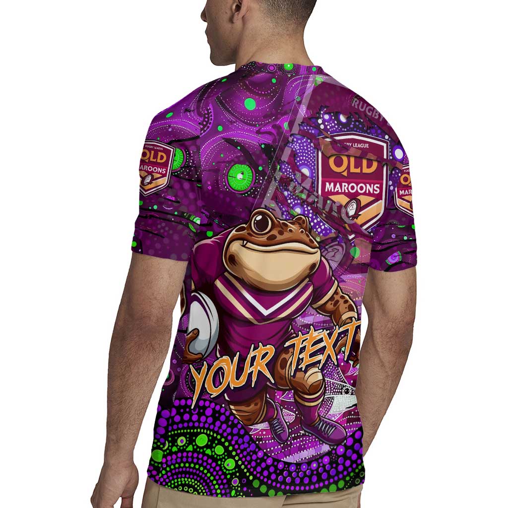 Personalised Mascot Queensland Maroons Rugby Rugby Jersey Aboriginal Galaxy
