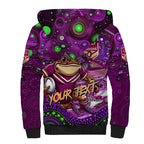 Personalised Mascot Queensland Maroons Rugby Sherpa Hoodie Aboriginal Galaxy