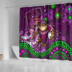 Mascot Queensland Maroons Rugby Shower Curtain Aboriginal Galaxy