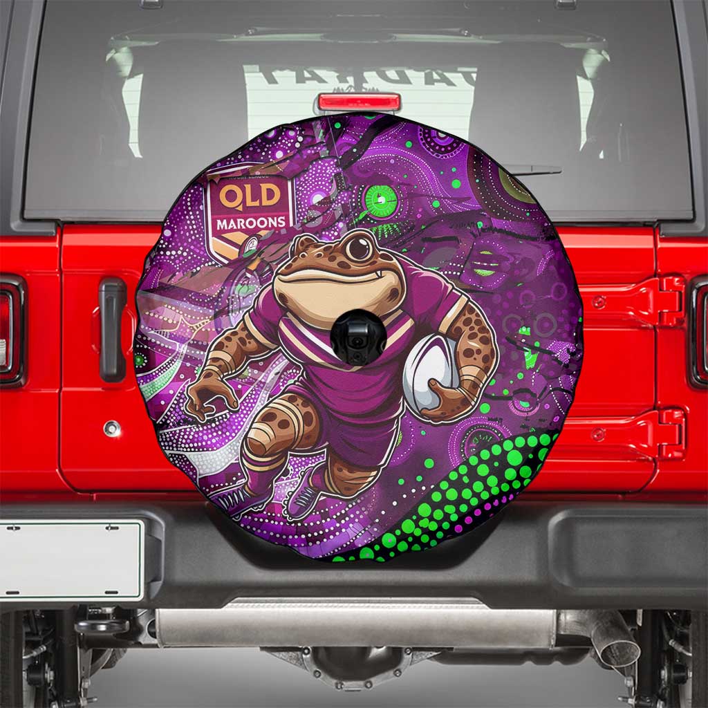 Mascot Queensland Maroons Rugby Spare Tire Cover Aboriginal Galaxy