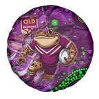 Mascot Queensland Maroons Rugby Spare Tire Cover Aboriginal Galaxy