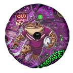 Mascot Queensland Maroons Rugby Spare Tire Cover Aboriginal Galaxy