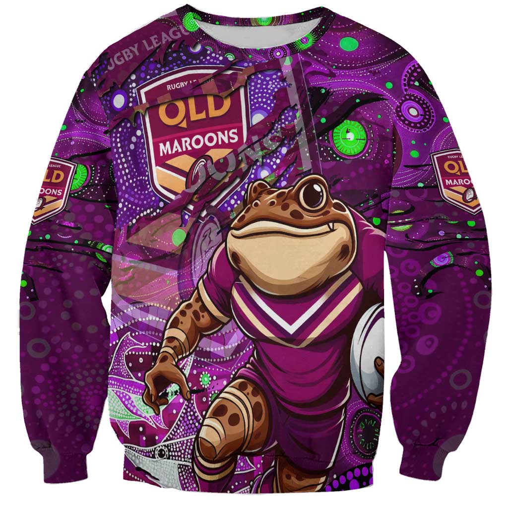 Personalised Mascot Queensland Maroons Rugby Sweatshirt Aboriginal Galaxy