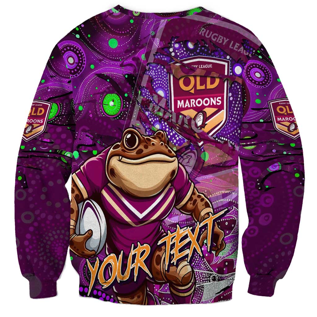 Personalised Mascot Queensland Maroons Rugby Sweatshirt Aboriginal Galaxy