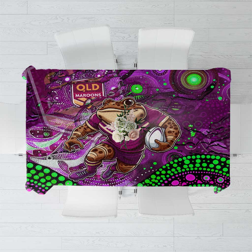 Mascot Queensland Maroons Rugby Tablecloth Aboriginal Galaxy