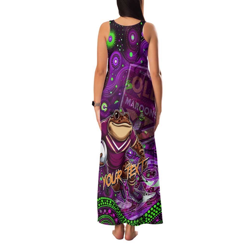 Personalised Mascot Queensland Maroons Rugby Tank Maxi Dress Aboriginal Galaxy