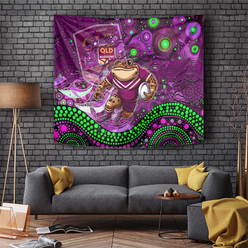 Mascot Queensland Maroons Rugby Tapestry Aboriginal Galaxy
