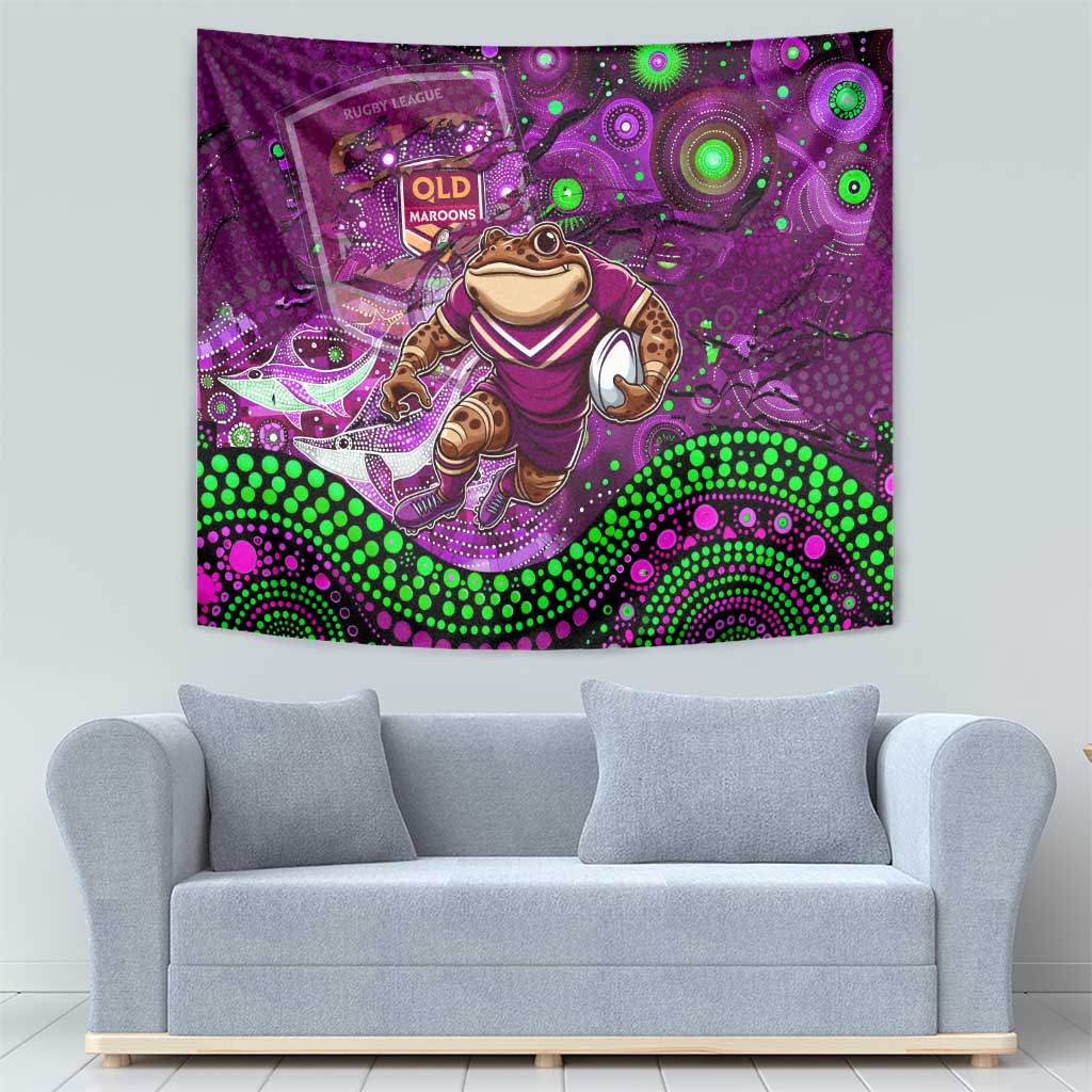 Mascot Queensland Maroons Rugby Tapestry Aboriginal Galaxy