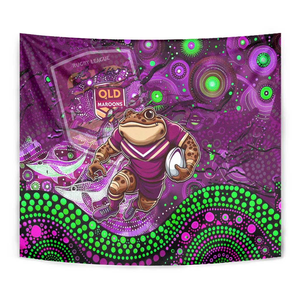 Mascot Queensland Maroons Rugby Tapestry Aboriginal Galaxy