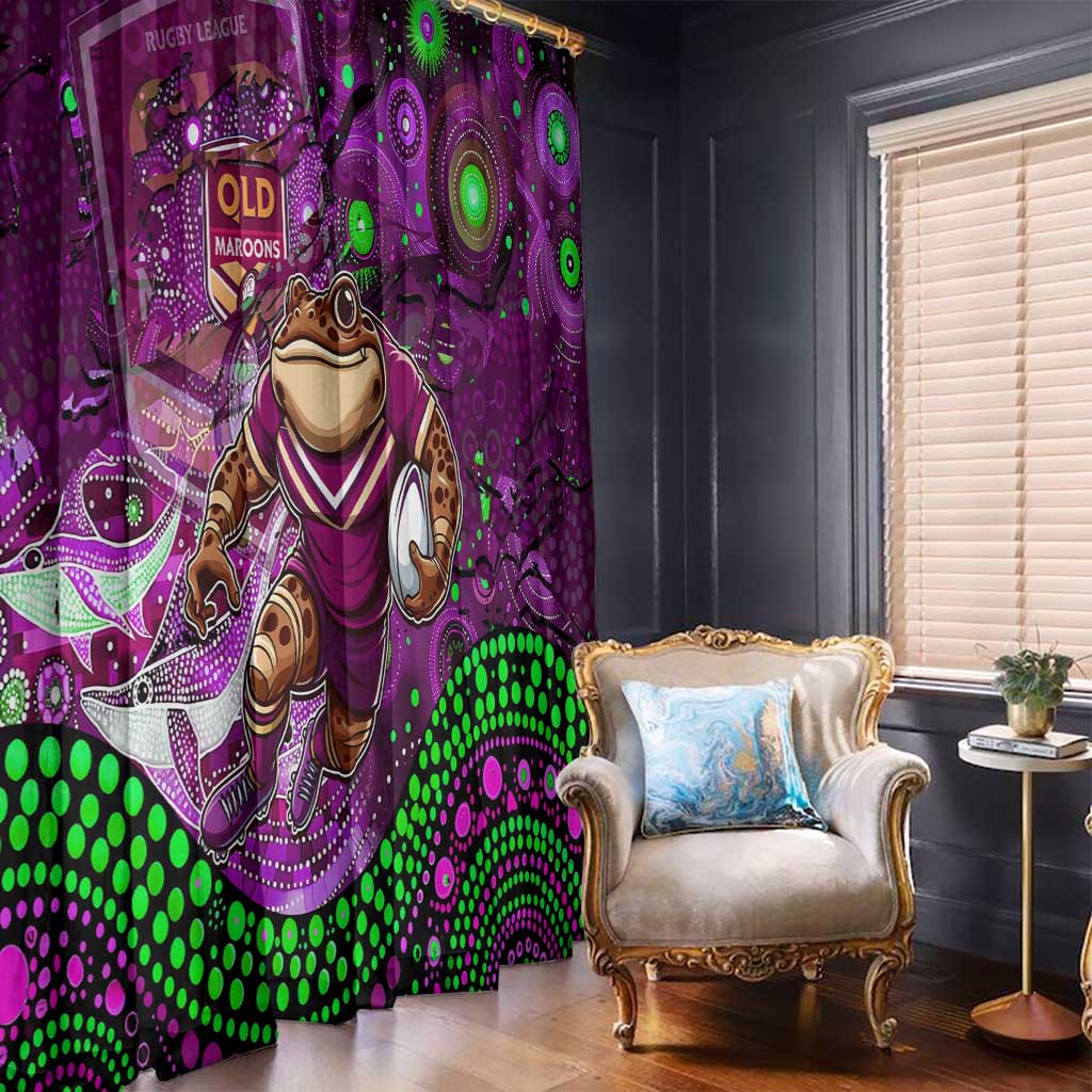 Mascot Queensland Maroons Rugby Window Curtain Aboriginal Galaxy