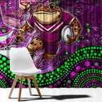 Mascot Queensland Maroons Rugby Window Curtain Aboriginal Galaxy