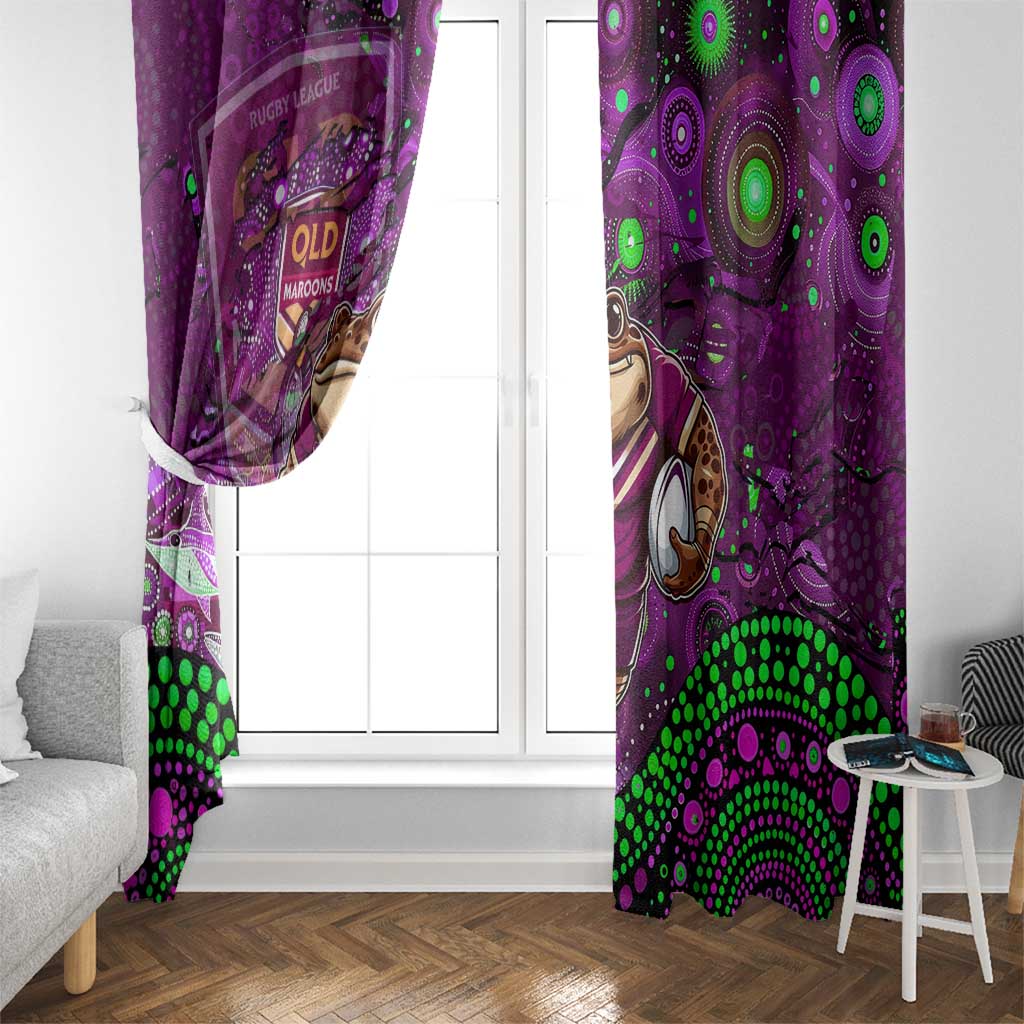 Mascot Queensland Maroons Rugby Window Curtain Aboriginal Galaxy