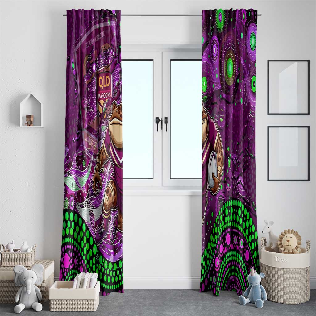 Mascot Queensland Maroons Rugby Window Curtain Aboriginal Galaxy