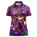 Personalised Mascot Queensland Maroons Rugby Women Polo Shirt Aboriginal Galaxy