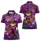 Personalised Mascot Queensland Maroons Rugby Women Polo Shirt Aboriginal Galaxy