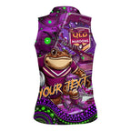 Personalised Mascot Queensland Maroons Rugby Women Sleeveless Polo Shirt Aboriginal Galaxy