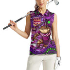 Personalised Mascot Queensland Maroons Rugby Women Sleeveless Polo Shirt Aboriginal Galaxy