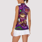 Personalised Mascot Queensland Maroons Rugby Women Sleeveless Polo Shirt Aboriginal Galaxy