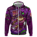 Personalised Mascot Queensland Maroons Rugby Zip Hoodie Aboriginal Galaxy