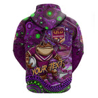 Personalised Mascot Queensland Maroons Rugby Zip Hoodie Aboriginal Galaxy