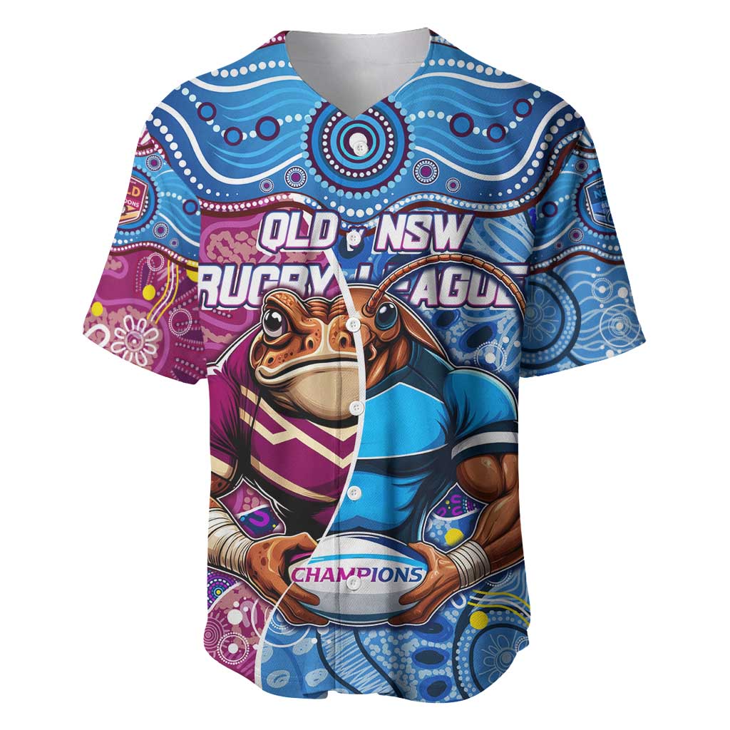 Custom Blues Cockroaches And Maroons Cane Toads Baseball Jersey State of Origin Aboriginal