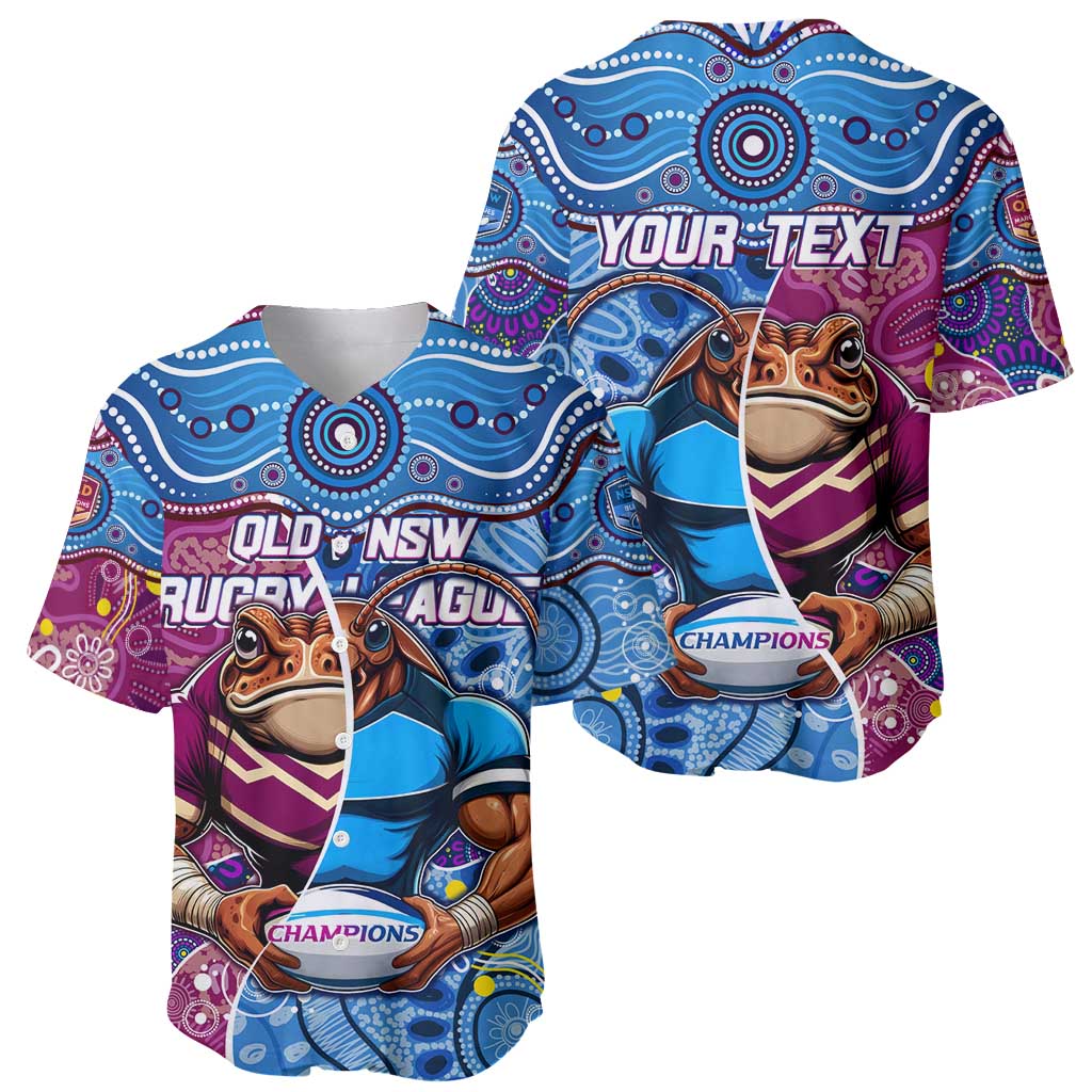 Custom Blues Cockroaches And Maroons Cane Toads Baseball Jersey State of Origin Aboriginal