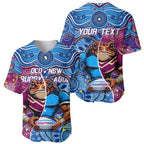 Custom Blues Cockroaches And Maroons Cane Toads Baseball Jersey State of Origin Aboriginal
