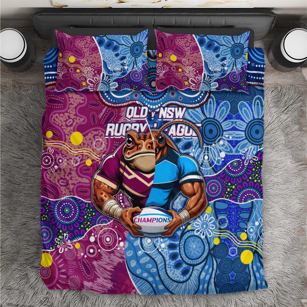 Blues Cockroaches And Maroons Cane Toads Bedding Set State of Origin Aboriginal