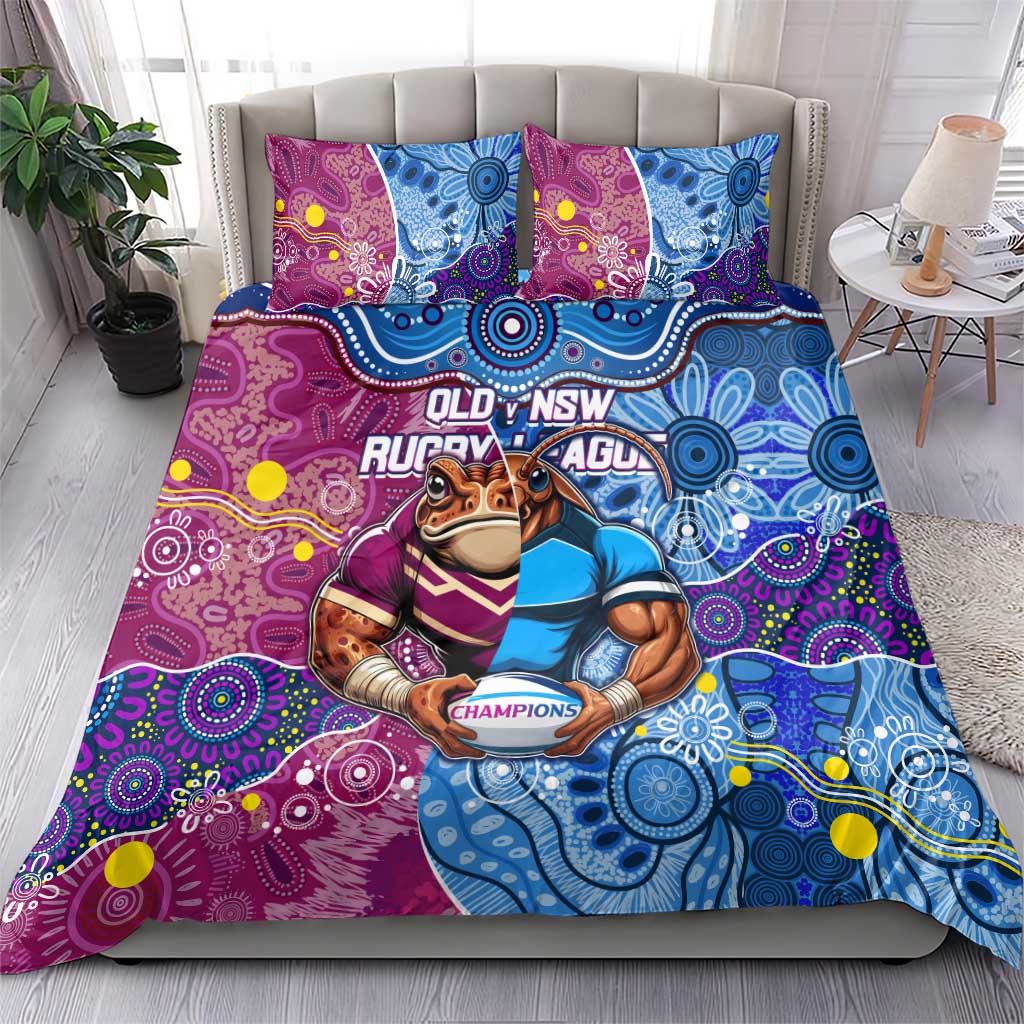 Blues Cockroaches And Maroons Cane Toads Bedding Set State of Origin Aboriginal