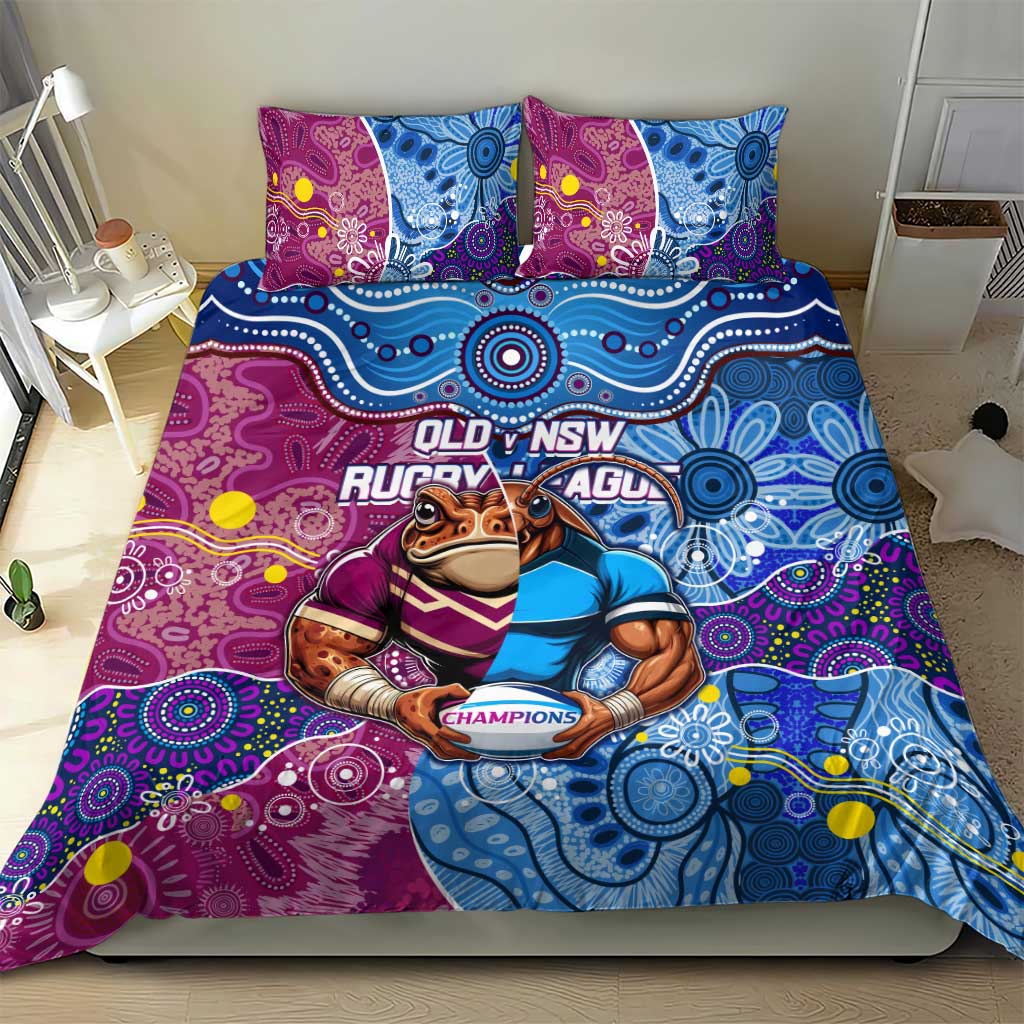 Blues Cockroaches And Maroons Cane Toads Bedding Set State of Origin Aboriginal