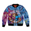 Custom Blues Cockroaches And Maroons Cane Toads Bomber Jacket State of Origin Aboriginal