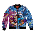 Custom Blues Cockroaches And Maroons Cane Toads Bomber Jacket State of Origin Aboriginal