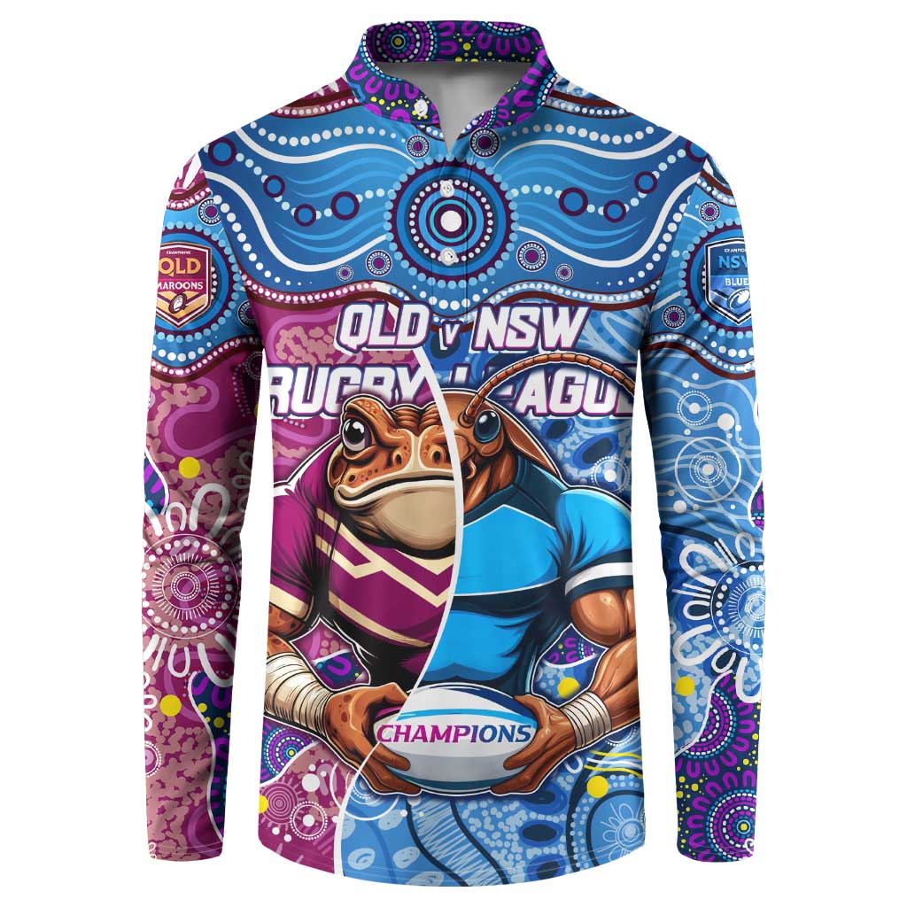 Custom Blues Cockroaches And Maroons Cane Toads Button Sweatshirt State of Origin Aboriginal