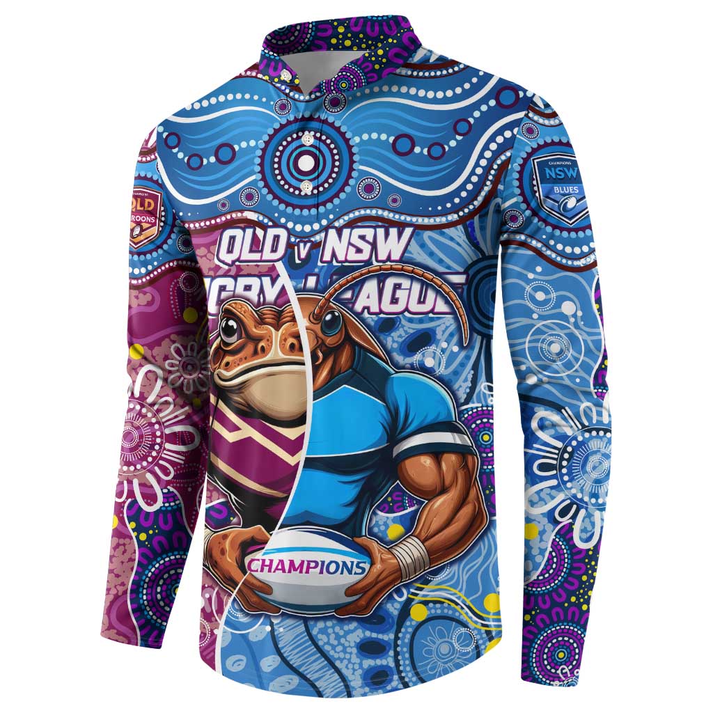 Custom Blues Cockroaches And Maroons Cane Toads Button Sweatshirt State of Origin Aboriginal