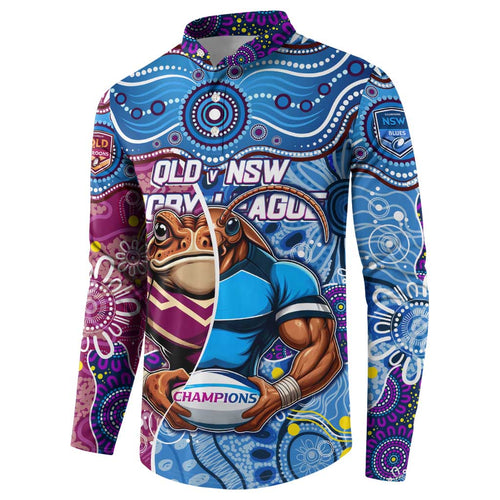 Custom Blues Cockroaches And Maroons Cane Toads Button Sweatshirt State of Origin Aboriginal
