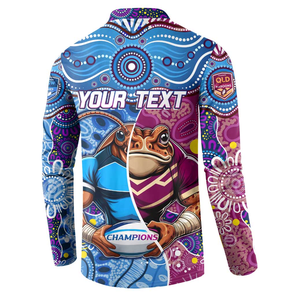 Custom Blues Cockroaches And Maroons Cane Toads Button Sweatshirt State of Origin Aboriginal