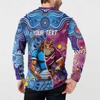 Custom Blues Cockroaches And Maroons Cane Toads Button Sweatshirt State of Origin Aboriginal