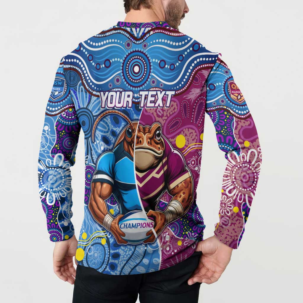 Custom Blues Cockroaches And Maroons Cane Toads Button Sweatshirt State of Origin Aboriginal